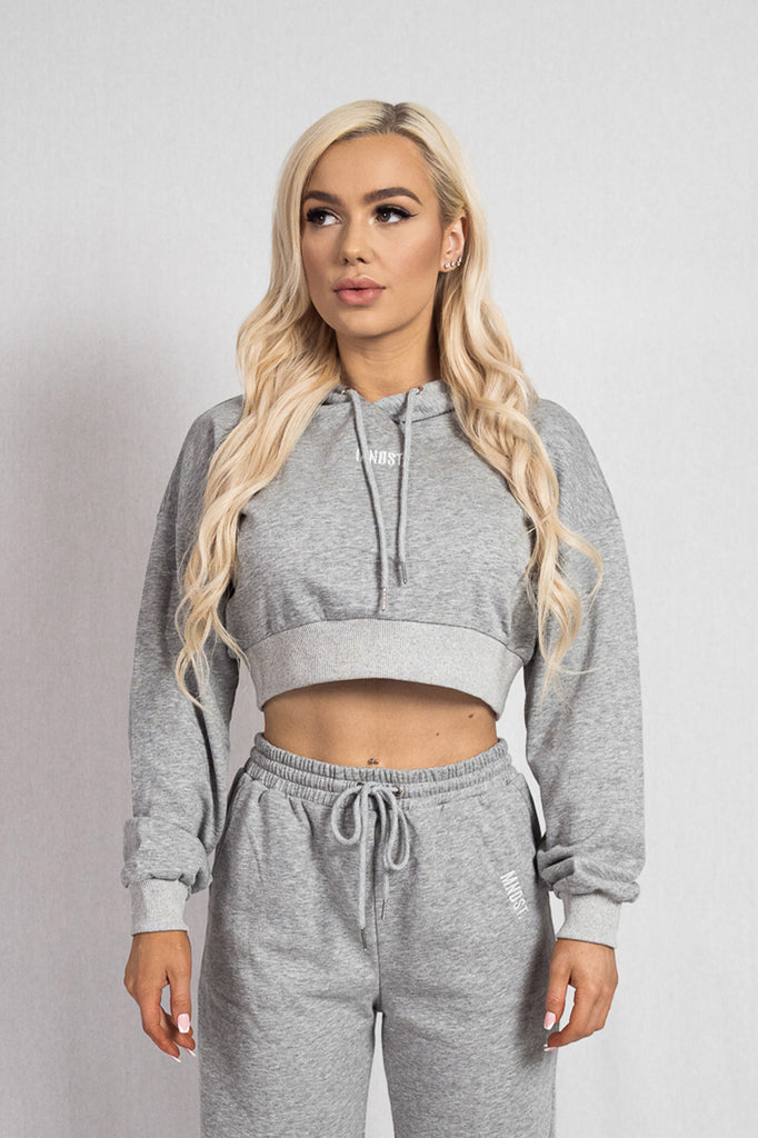 Grey cropped jumper top